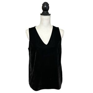 J. Crew Velvet Sleeveless V-neck Top SMALL Black Whimsy Fairy Classic Boho NWT